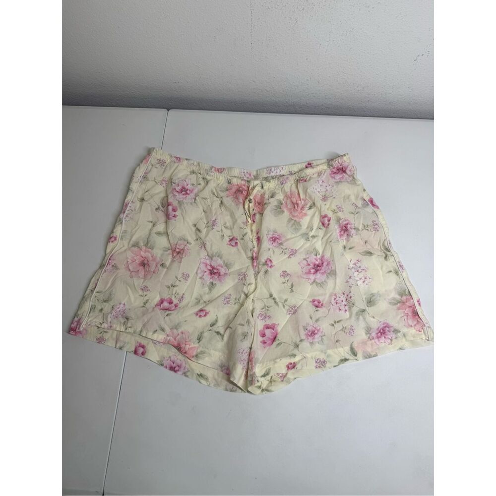 Ralph Lauren Women's  Floral Pattern Cotton Shorts Ivory Sz XL See Description